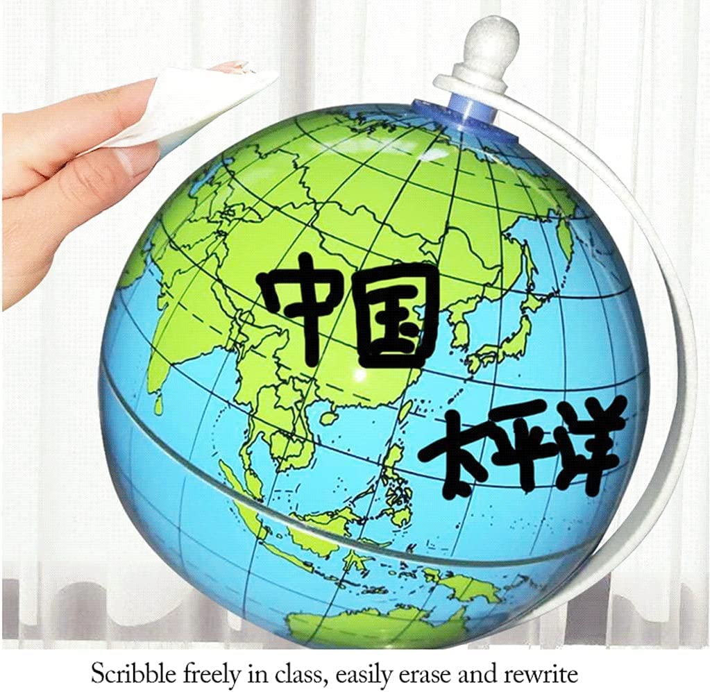 Globos Geográficos Globo terráqueo de Escritorio con Base de Metal, Globo Reutilizable para niños y Profesores, Globo geográfico pequeño, decoración del hogar para Escuela