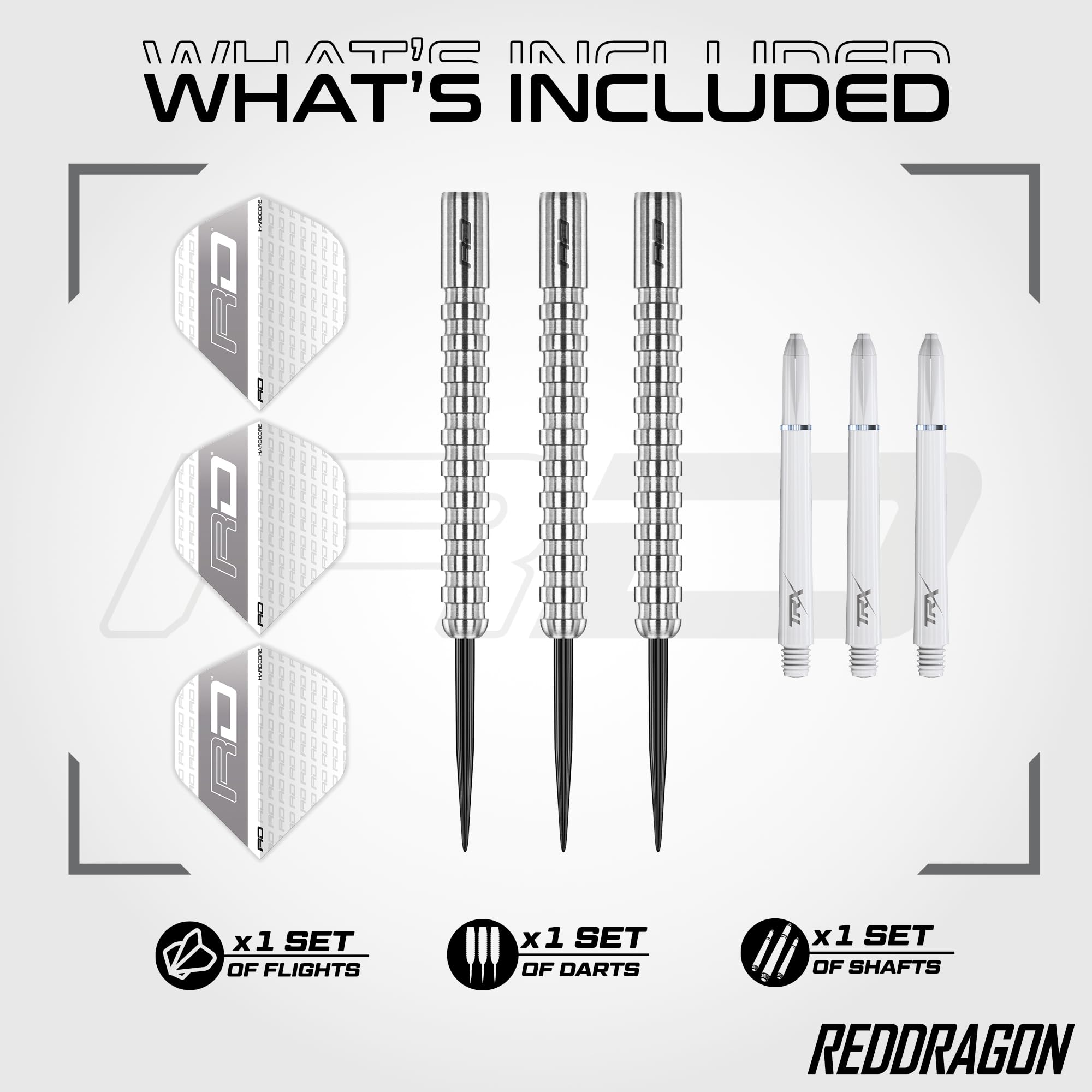 RED DRAGON Javelin: 20g, 22g o 24g Freccette Tungsteno con Punta Acciacio, Voli e Freccette Aste