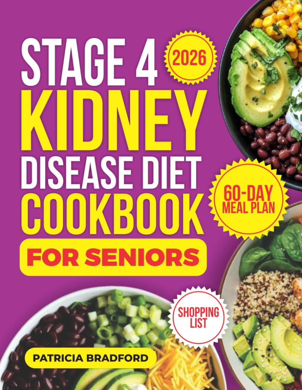 Stage 4 Kidney Disease Diet Cookbook for Seniors: 110 Low Sodium, Low Phosphorus & Low Potassium Renal Diet Recipes & Food List to Slow CKD Progression