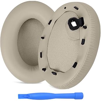Replacement Ear Pads for Sony WH-1000XM4 Noise Cancelling Headphones by MMOBIEL - Memory Foam and Protein PU Headphones - Replacement Pads - Silver