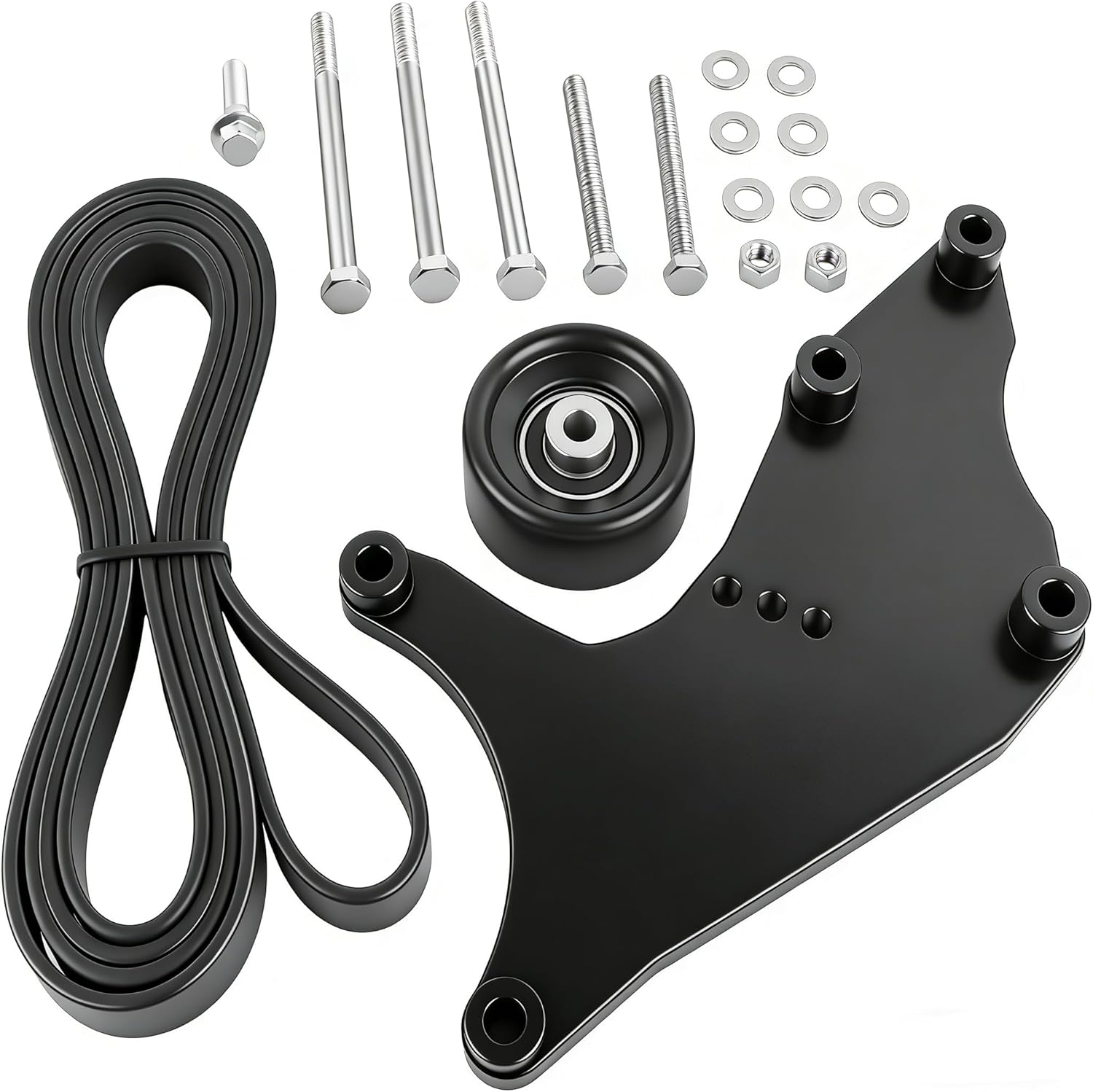 LS Dual Alternator Bracket Kit Compatible with GM Vortec 4.8 5.3 6.0 6.2 V8 Engine 1999-2013, 6061-T6 CNC Billet Aluminum, Used for Silverado Sierra Tahoe Yukon