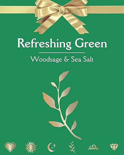 Miniatura 4 de Uplift Spirits - Juego de 2 velas de regalo - Hoja de oro verde, salvia de madera y sal marina y luna de oro amarillo, pomelo y almizcle