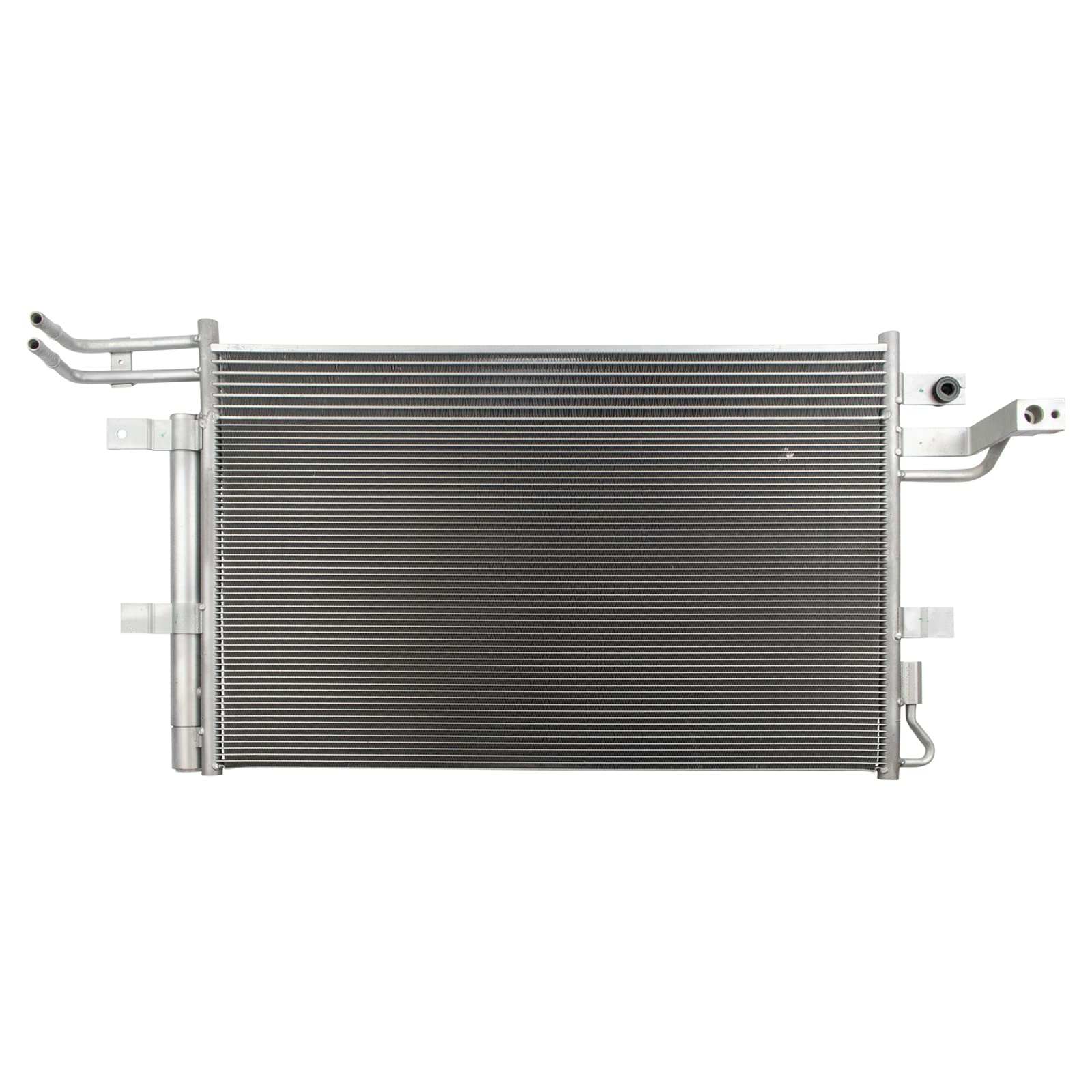 TRQ A/C Condenser and Receiver Drier Assembly Compatible with 2013-19 Ford Flex V6 3.5L Naturally Aspirated 2013-18 Taurus V6 3.5L Naturally Aspirated 2013-16 Lincoln MKS V6 3.7L 2013-19 MKT V6 3.7L