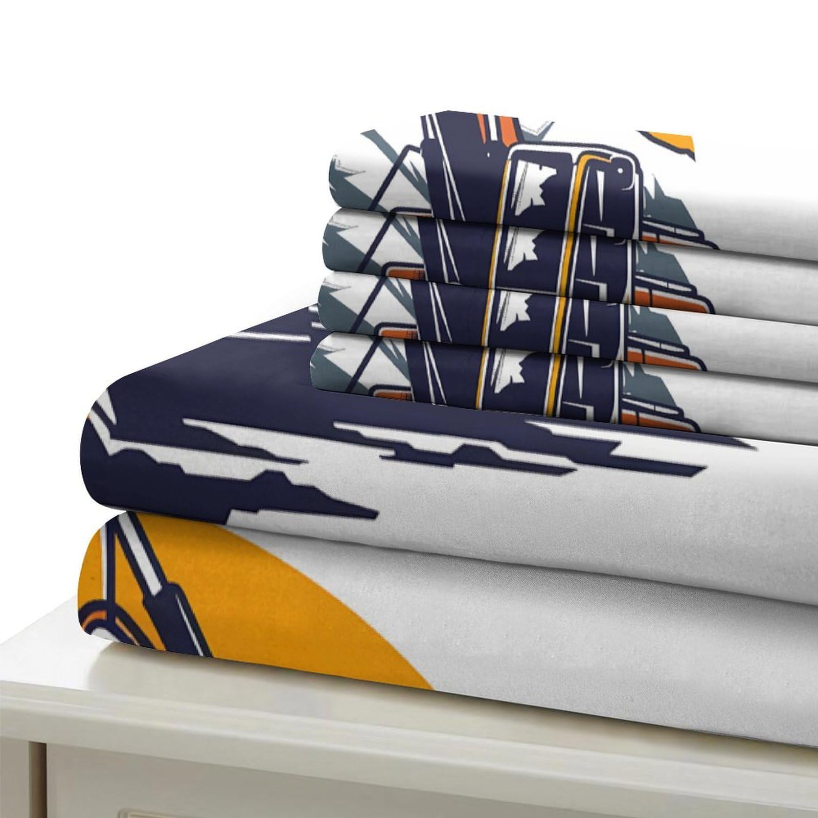 Baggermaschine 3-teiliges Pflegeleichtes Polyester industrielle Illustration Stil Kinderbettwäscheset, 2 Kissenbezug, Unsichtbarer Reißverschluss, Babysicher & Gifffrei King（220x240cm）