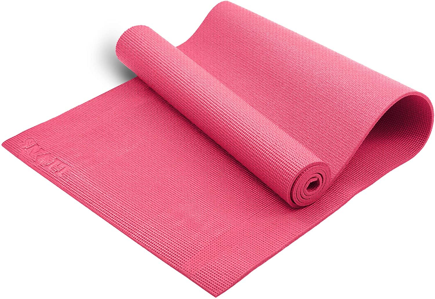 Lions Non Slip Exercise Mat, 6mm Light Weight Thick Padded with Carry Straps, Eco Friendly, Ideal for Home Gym Yoga Gymnastic Pilates (Solid-Pink)