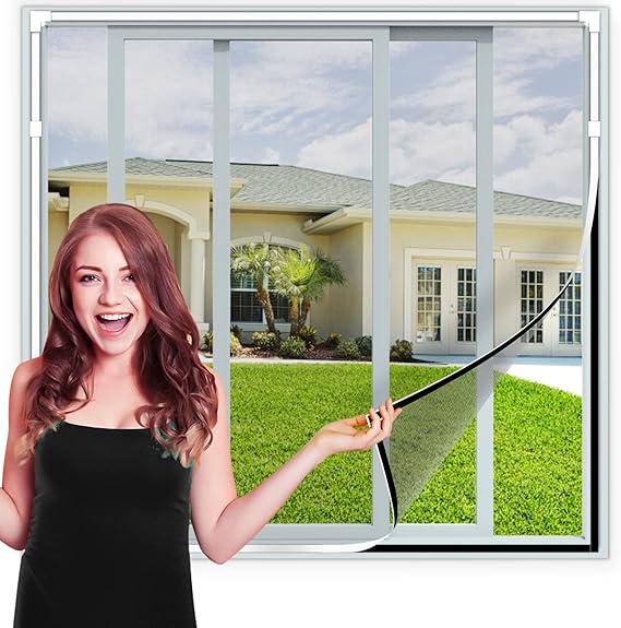[MAGBRIS] Magnetic Fly Screen Window (120x110cm) with Durable Fiberglass Mesh