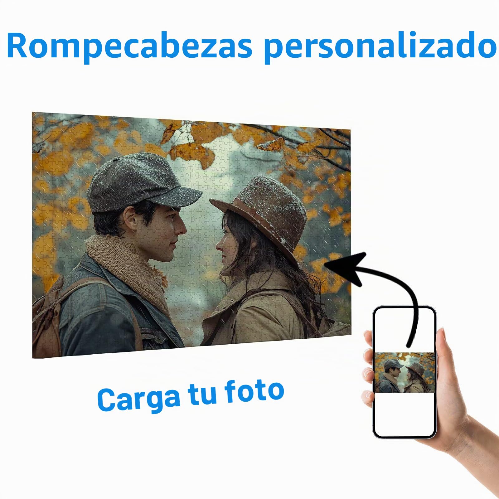 Puzzle Personalizado con Foto, Puzzle Personalizado 5000 Piezas, Regalos Originales para Mujer y Hombre, Rompecabezas de Madera Personalizable con Propia Imagen, Regalos para Amigos, Familiares I-60