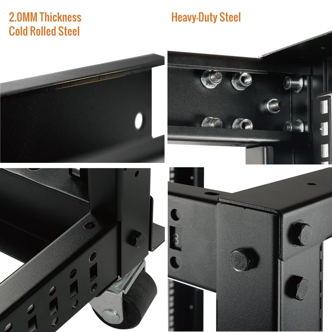 Amazon.com: Tecmojo 8U Open Frame Server Rack,4-Post Adjustable