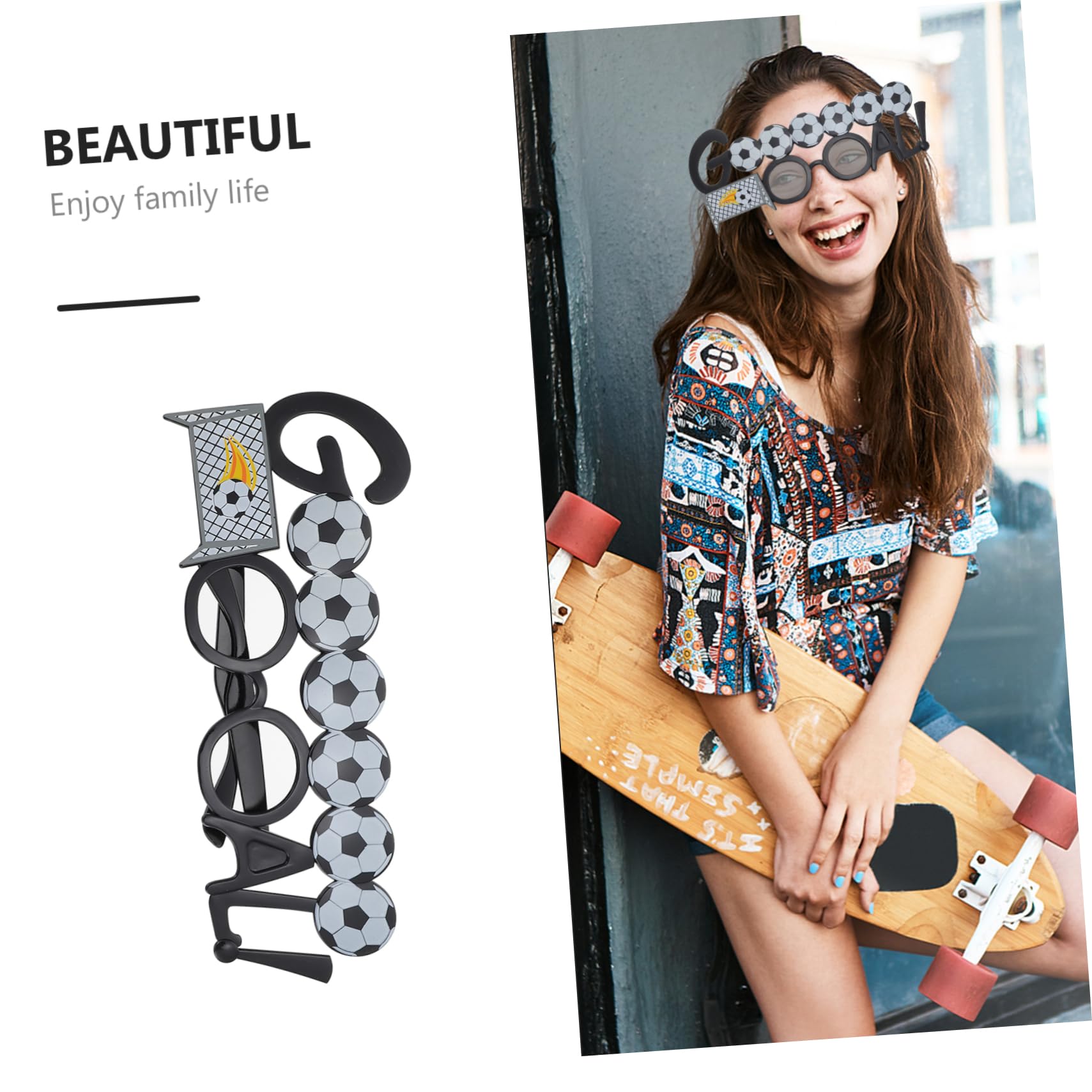 BRIGHTFUFU Glasses Football Eyewear Party Decorations Lightweight and Comfortable for Fans
