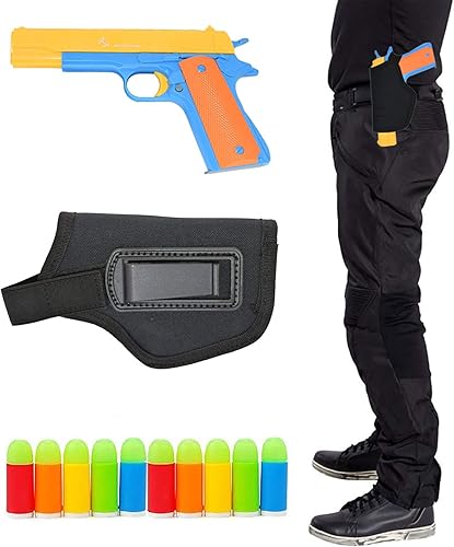 Pistola de juguete para niños, pistola de bala de goma Colt 1911 con funda negra, regalo único destinado a diversión, pistolas de juguete M1911 para