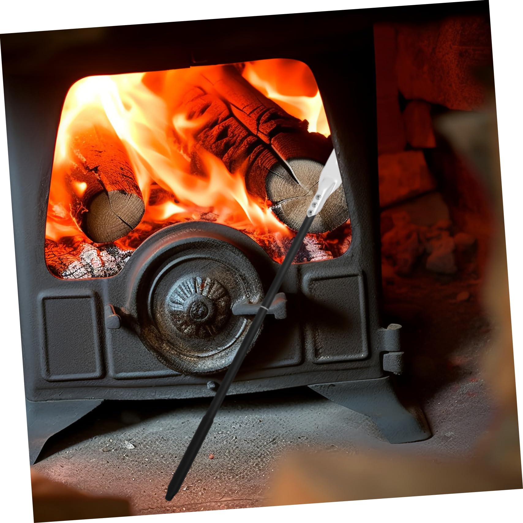 IWOWHERO Grill Cleaner Brush Charcoal Rake Ash Tool for Grill Oven Ash Shovel Metal Scraper for Kitchen