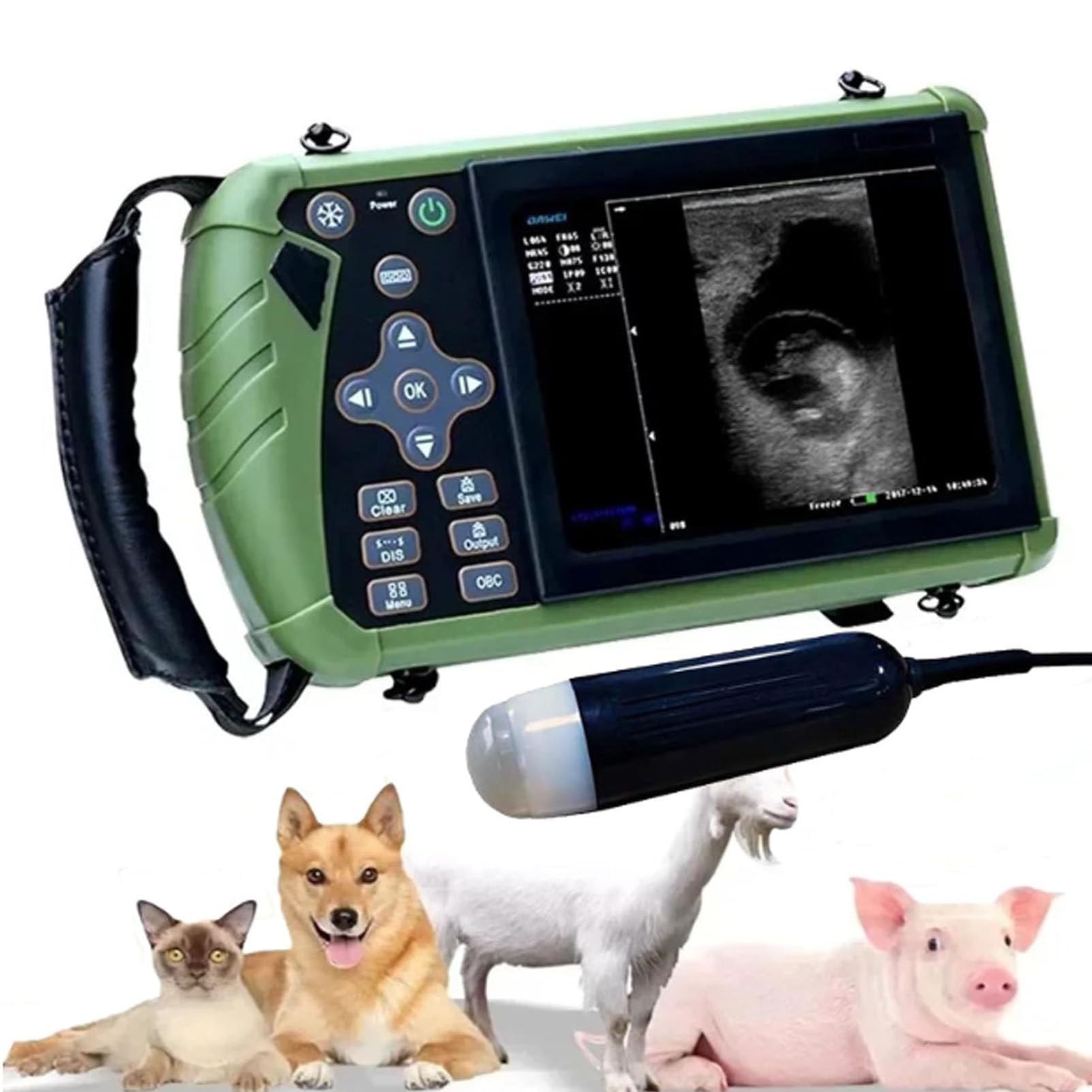 Scanner ecografico Veterinario/Animale B con sonde convesse da 3,5 MHz, apparecchiatura diagnostica ultrasonica veterinaria Portatile, utilizzata per Animali, Animali Domestici, Allevamento