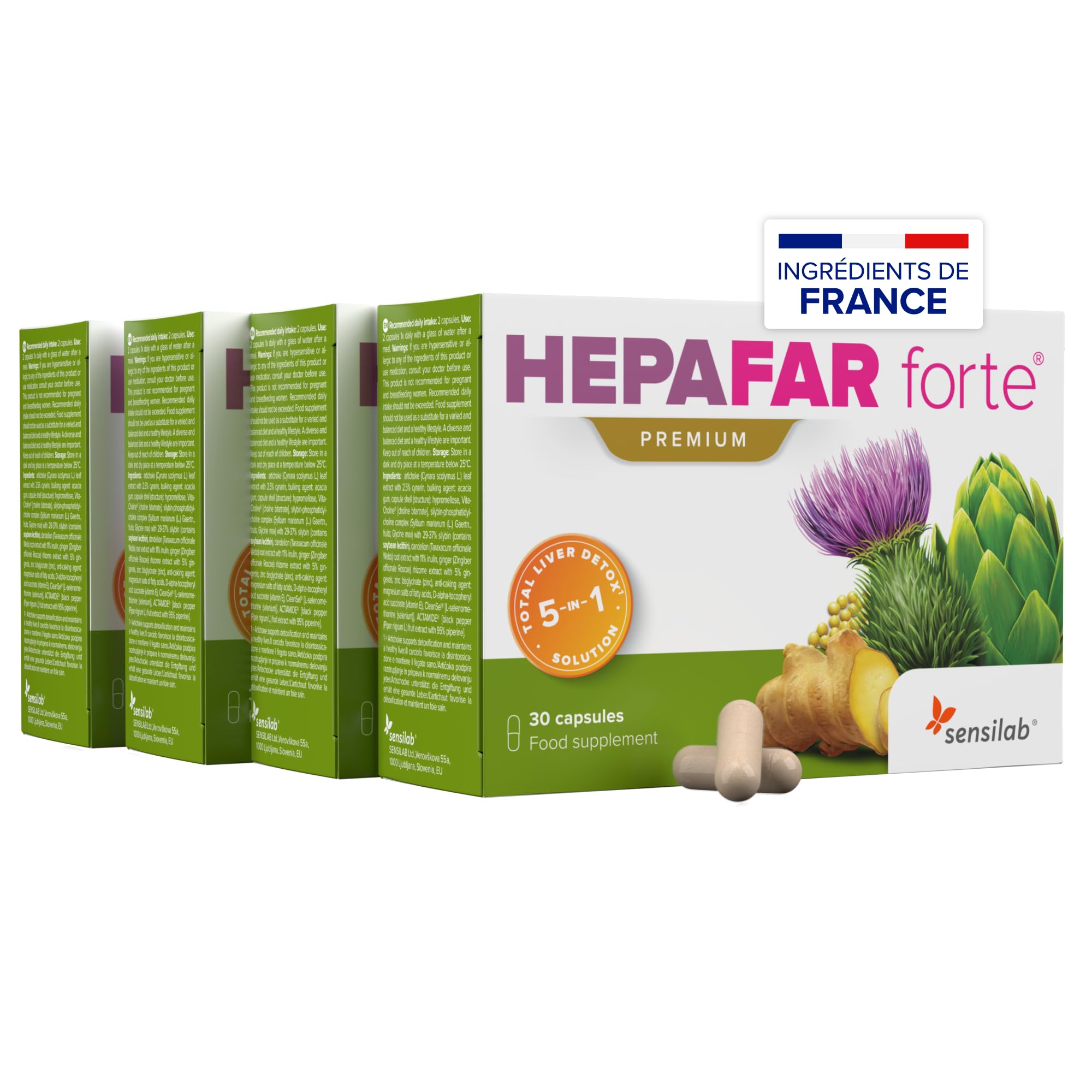 Sensilab Hepafar Forte Premium - Chardon-Marie, Artichaut, 120 Gélules | Complex