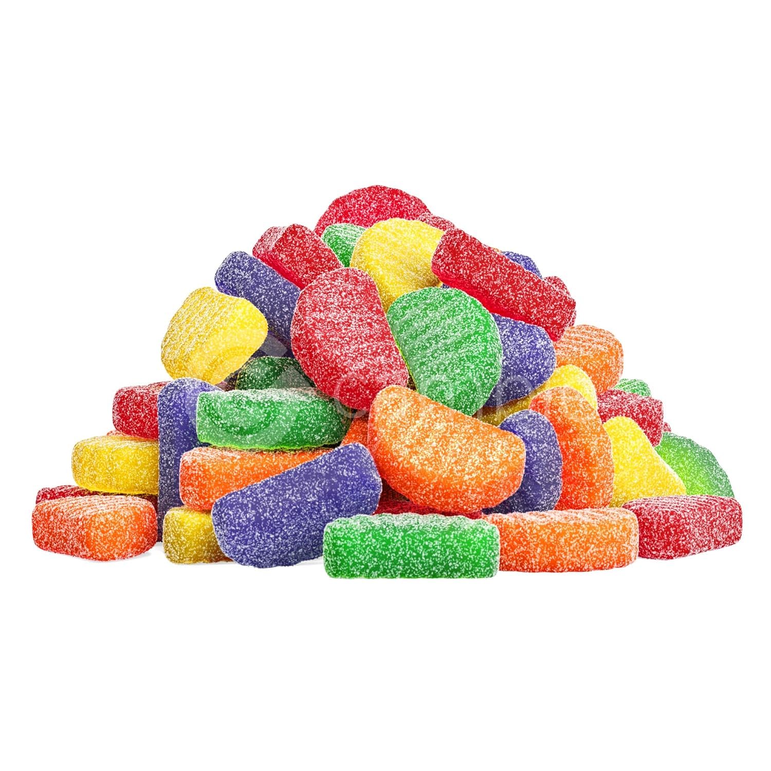 Cambie Fruit Slices Gummy Candy, 2 lb of Assorted Jelly Fruit Candy in Five Mouth-Watering Flavors - Cherry, Orange, Mint, Grape and Lemon, Soft & Gooey Texture