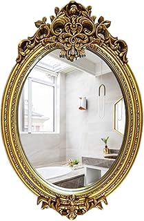 JJZI-L Retro Princess Mirror, Camera da Letto Hotel Bagno Specchio di Bellezza Contorno Invecchiato Specchio Decorativo Dorato Specchio Domestico in Stile Europeo(Color:B,Size:107 * 71CM)