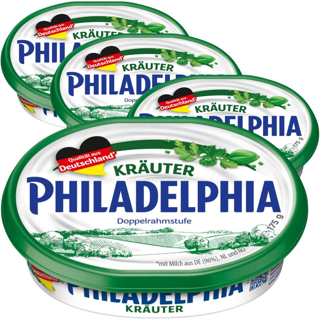 Mit Pufai Grocery, Philadelphia Frischkäse Kräuter Kräuterkäse Frischkäse 175 gramm x 4 STÜCK [Frischegarantie]
