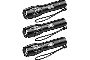 EMEALAN MSO 3 Pack Flashlights: Super Bright High Lumen LED Flashlights with Zoomable Beam
