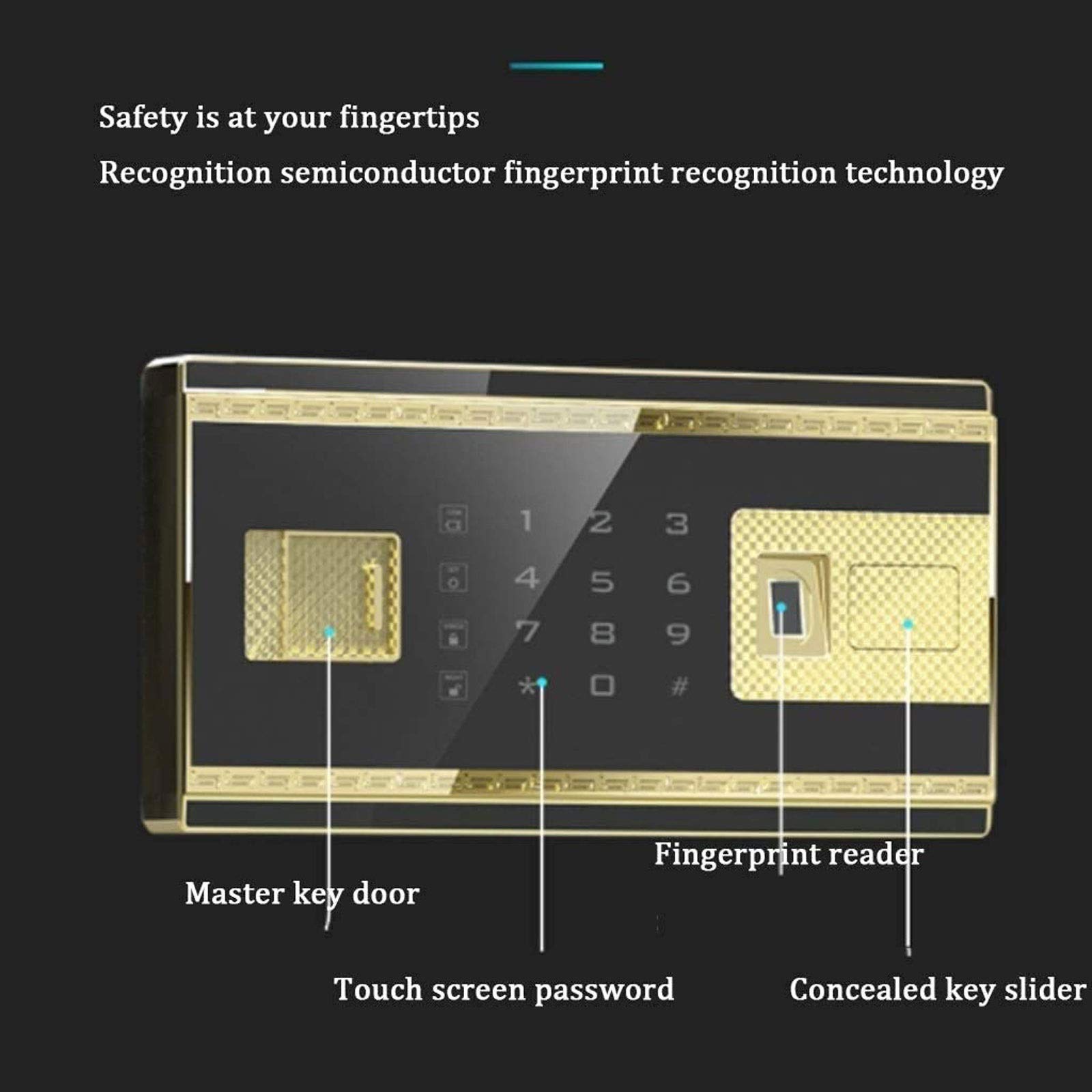 Teclado numérico electrónico con pared de estructura de acero oculta o anclaje de bloqueo móvil para oficina, familia y hotel, y solución segura