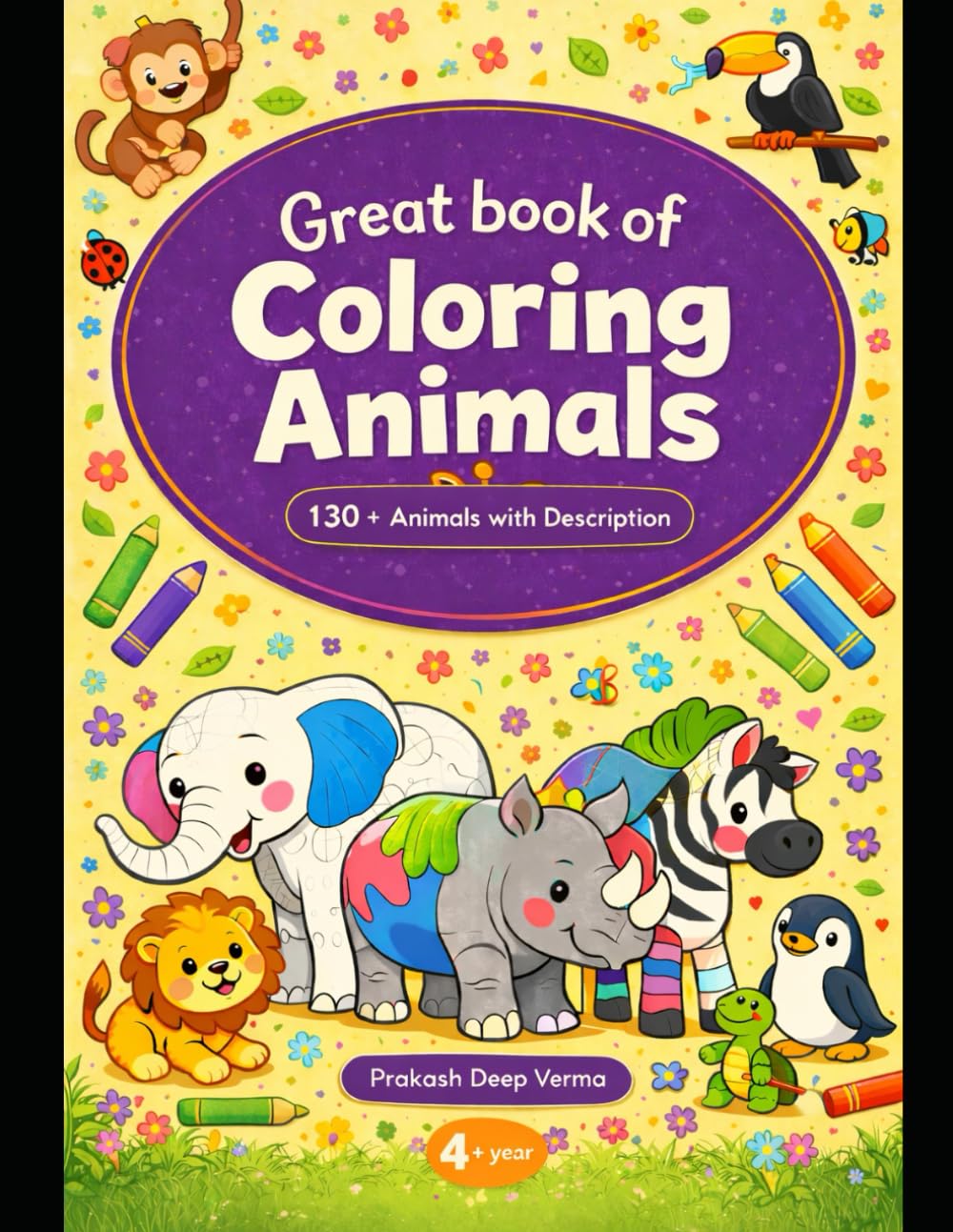 Great Book of coloring Animals with 130+ animal with description