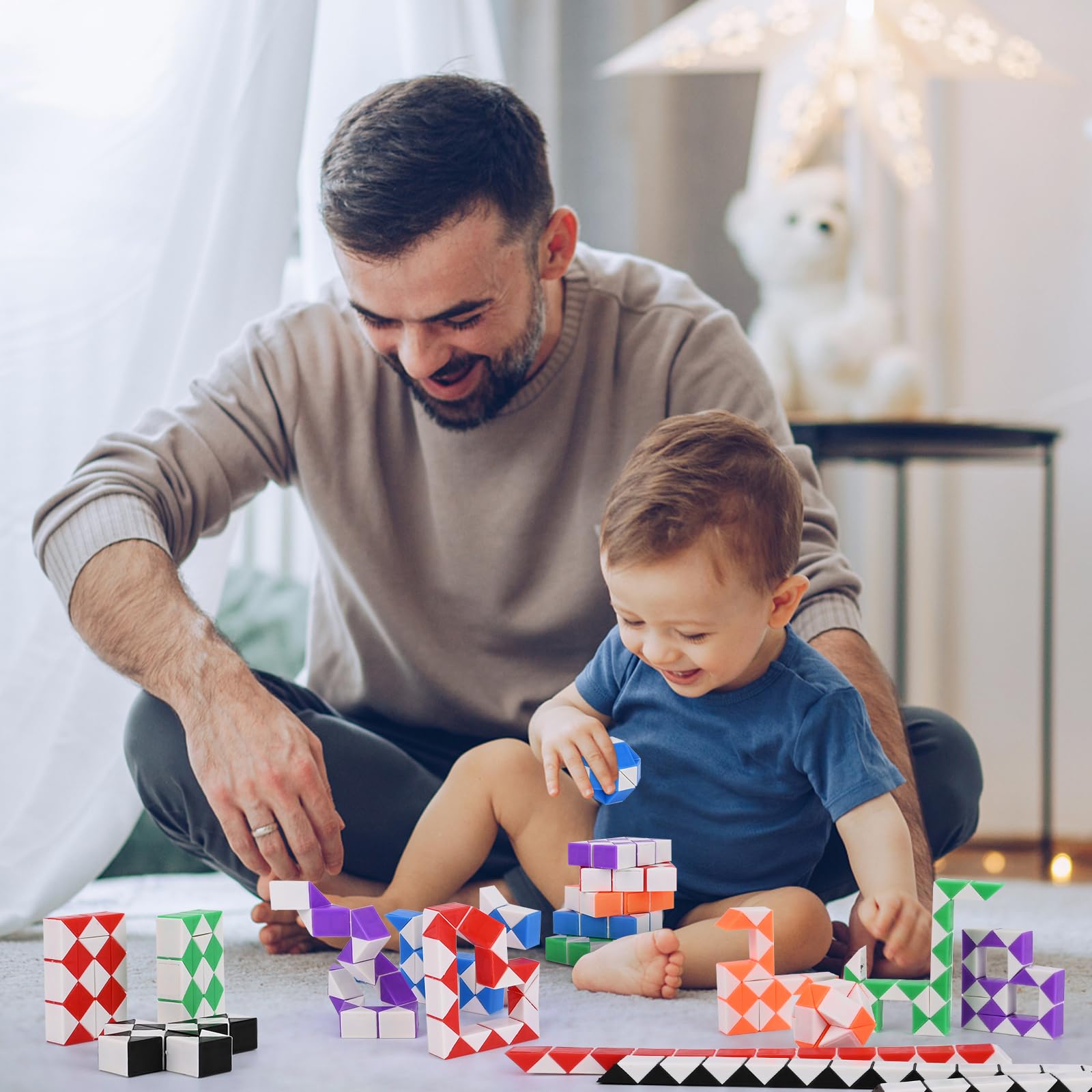 30 Pezzi Serpente Magico, Banaone 24 Blocchi Serpente Cubi, Mini Cubo di Serpente Giocattolo Magico Gadget Compleanno, Twist Cubo Puzzle for Ragazzi e Ragazze Kids Party Bag Fillers, Colore Casuale