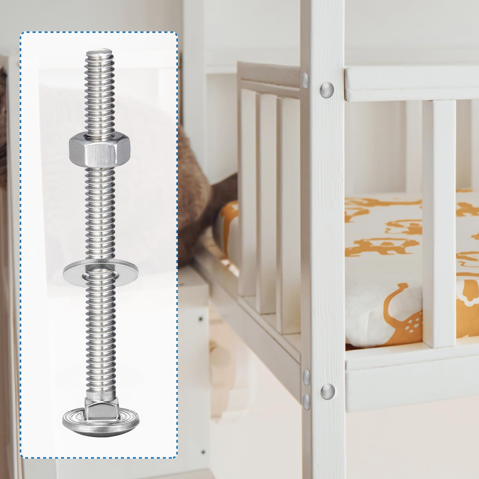 Zonon 25-Piece Stainless Steel Carriage Bolt Kit -6