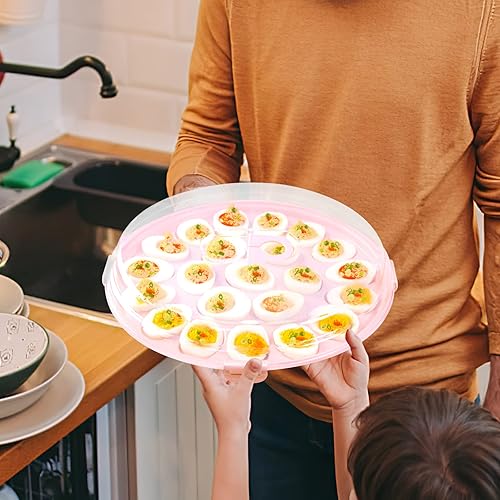 Miniatura 8 de HANSGO Plato para huevos con tapa de plástico con 22 ranuras para vacaciones y fiestas