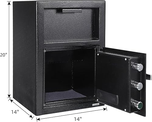 Miniatura 6 de Caja de seguridad de acero con teclado electrónico, depósito digital, caja fuerte para el hogar con sistema de alarma, caja fuerte y caja de