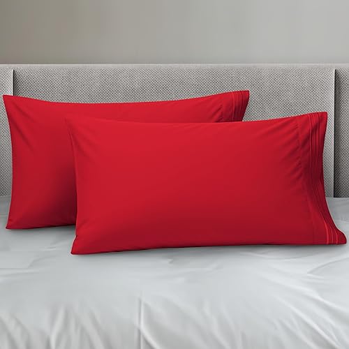 Vista 14 de Elegant Comfort Juego de fundas de almohada de 2 piezas de calidad hotelera, lujosas y suaves fundas de almohada de calidad egipcia de 1500 hilos