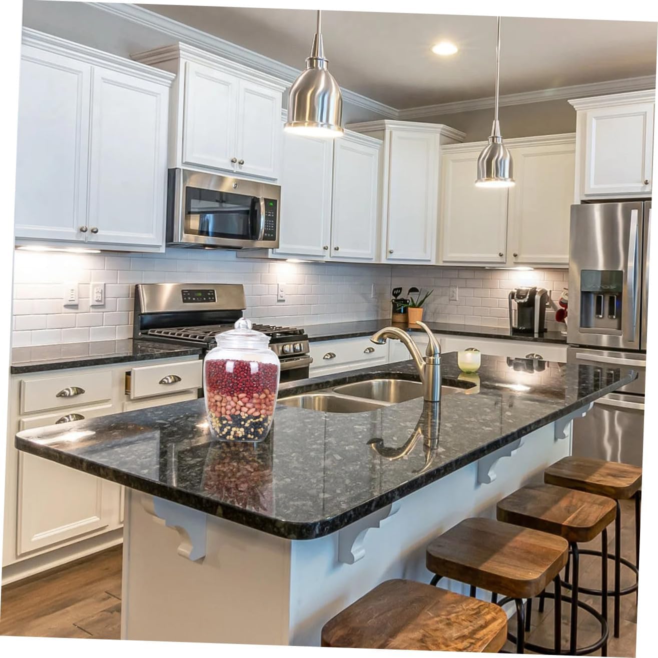 2200ml Large Glass Sealing Container Airtight Storage Jar Kitchen Food Canister for Honey Pickles and Pantry Organization