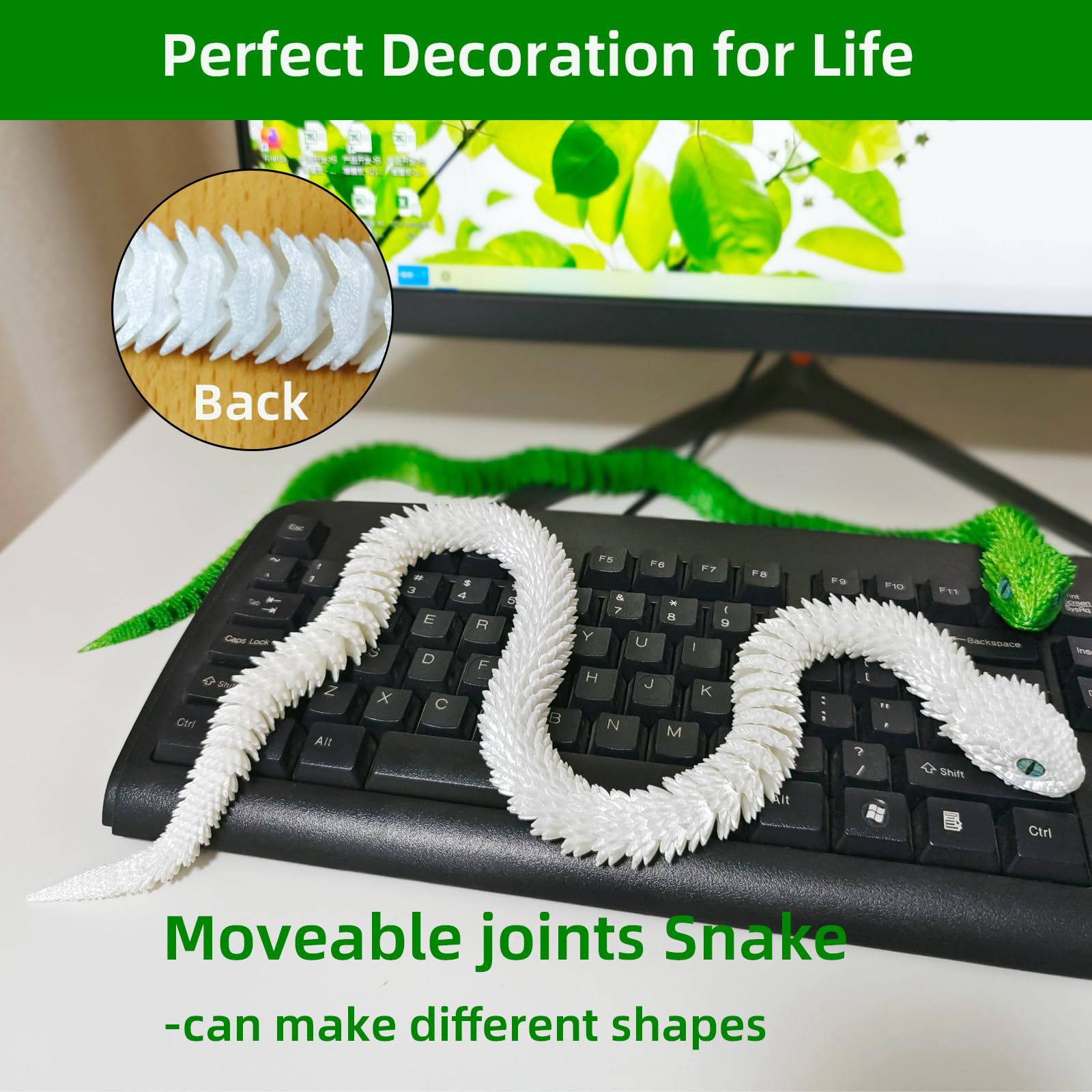 Large 3D Printed Snake (24 inch), Big 3D Printed Animals Toys - Image 4