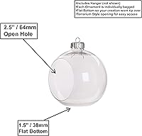 Vista 5 de Creative Hobbies Esferas decorativas de plástico transparente, parte delantera abierta con parte inferior plana, ideales para terrarios, 3.25