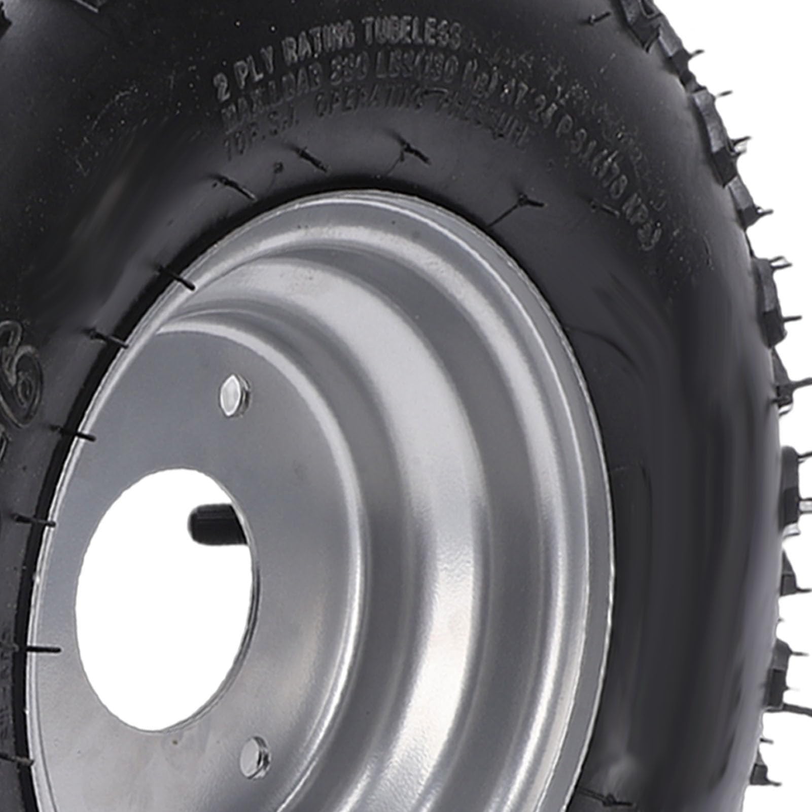 Keenso Llanta de Rueda 14x4.10-6 Conjunto de Neumático Caucho Metal 3 Orificios Neumático 14x4.10-6 con Llanta Agarre Grueso de la Banda de Rodadura para ATV Go Kart Barredora de Nieve Cortacésped