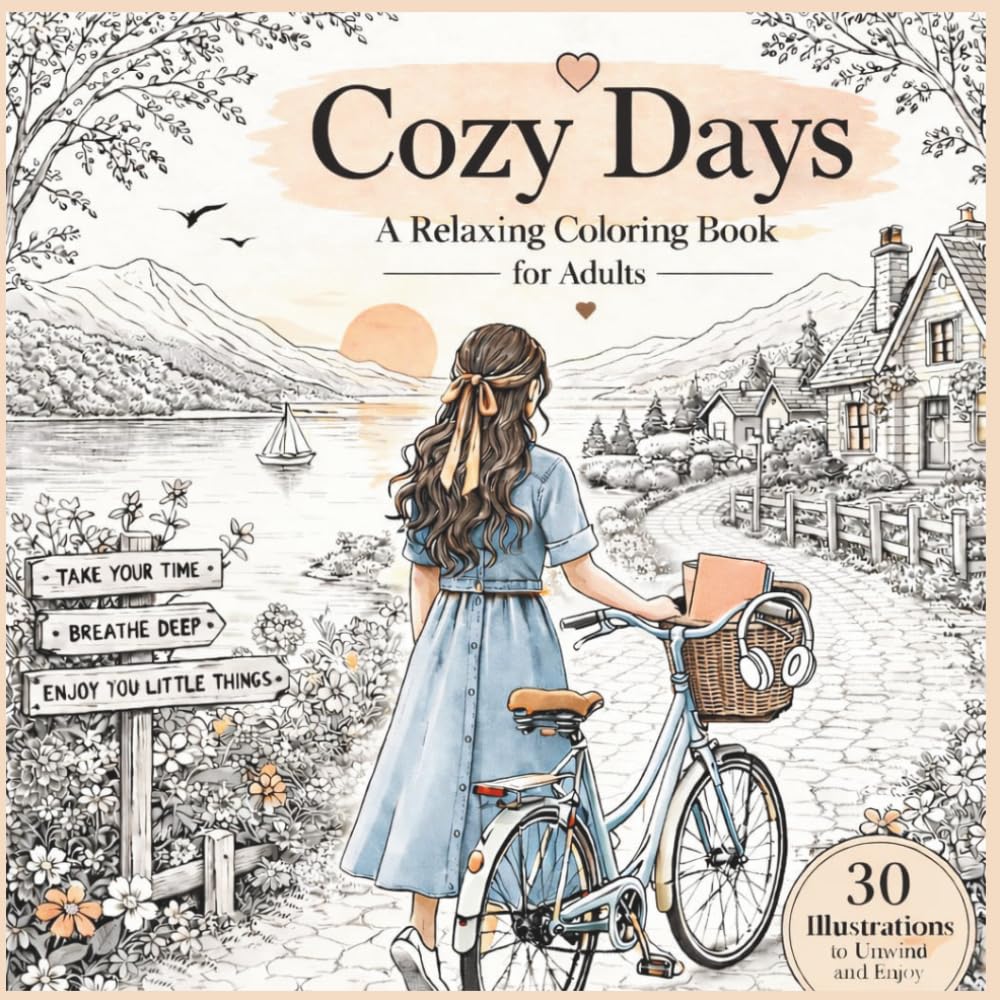 Cozy Days: A Cozy Coloring Book for Adults Featuring Relaxing Scenes, Stress Relief, and Mindfulness
