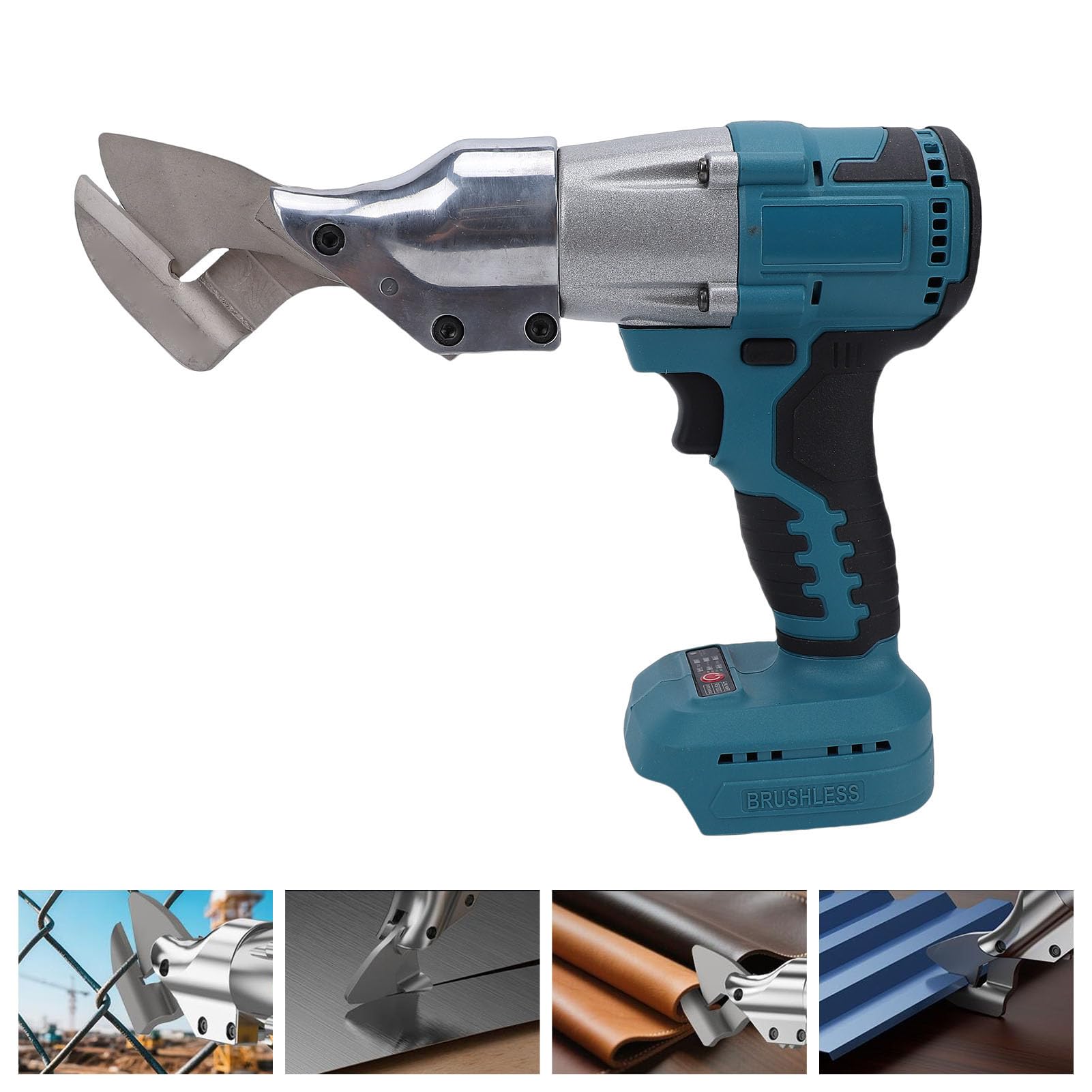 Ejoyous Tijeras de Metal Inalámbricas, Cuchillas de Acero Inoxidable, Cabezal Giratorio de 360 ​​Grados, Velocidad Ajustable para Cortar PVC y Metal para Bricolaje y Uso Profesional (#2)