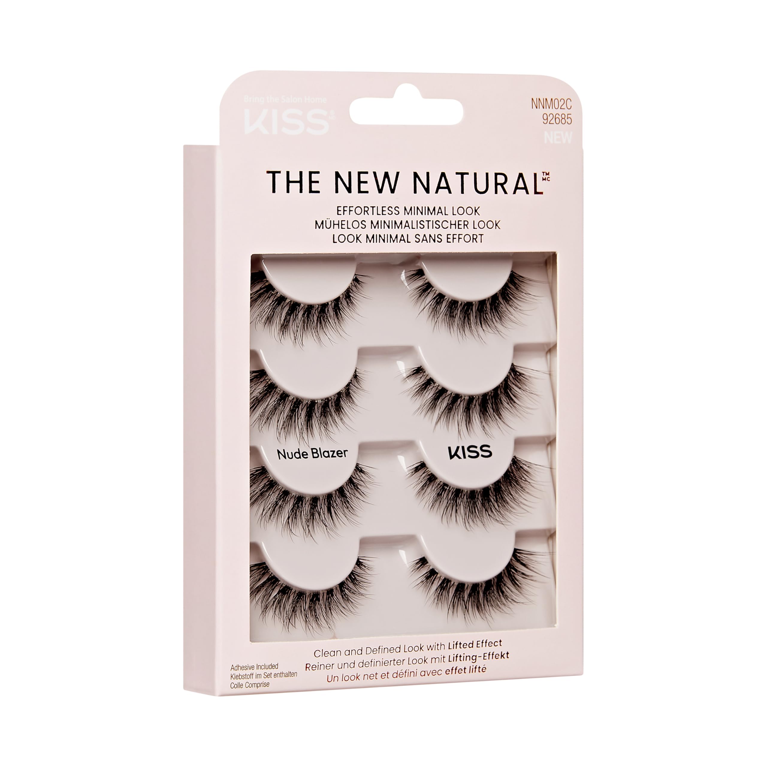 KISS sztuczne rzęsy The New Natural Multipack - Nude Blazer, 4 pary rzęs, 1klej