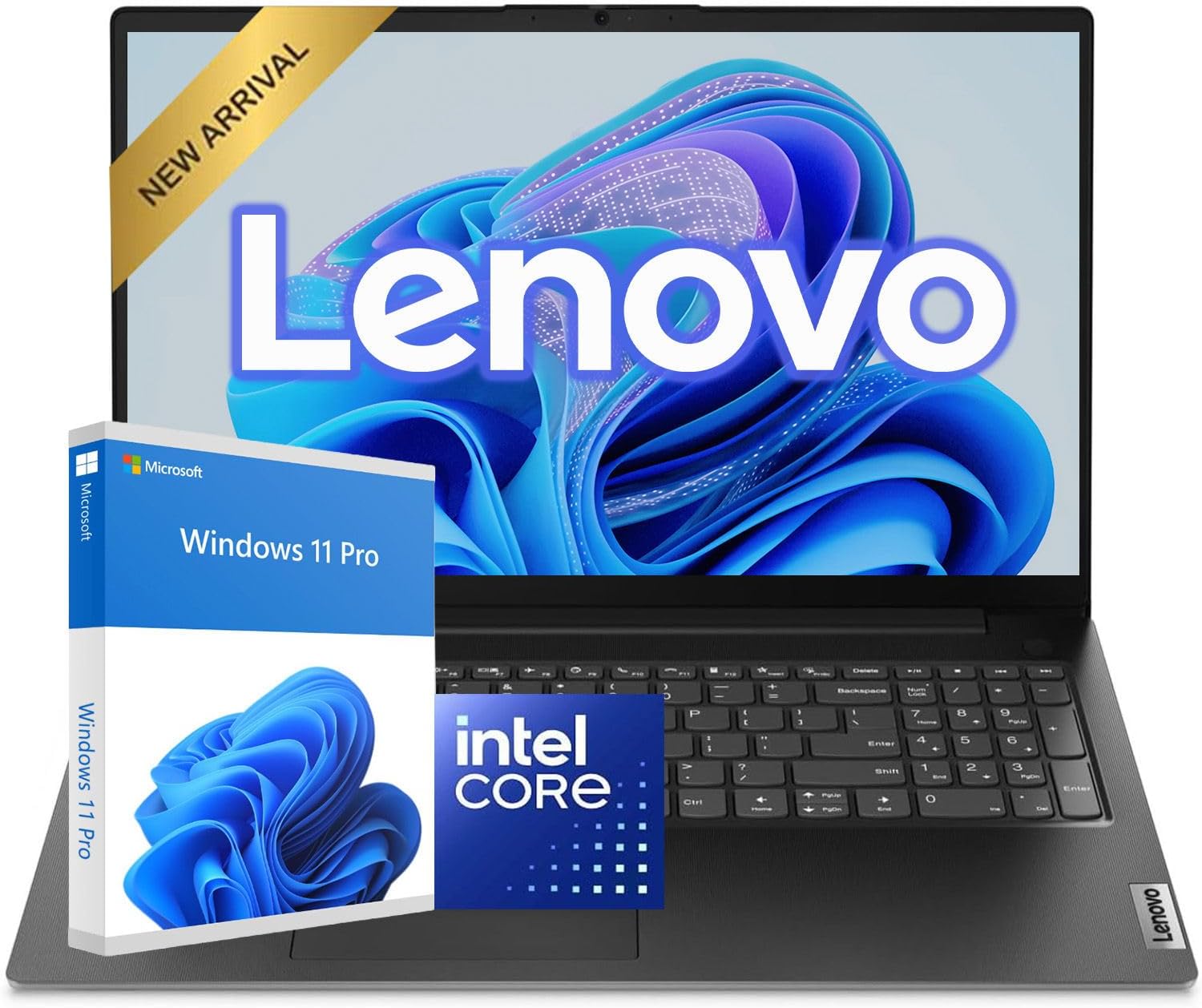 Lenovo 15.6" FHD Laptop Computer for Business & Student | Intel High-Performance CPU | 16GB RAM | 512GB PCIe SSD | Up to 11.4H Battery Life | Fast Wi-Fi 6 | Anti-Glare Display | Windows 11 Pro