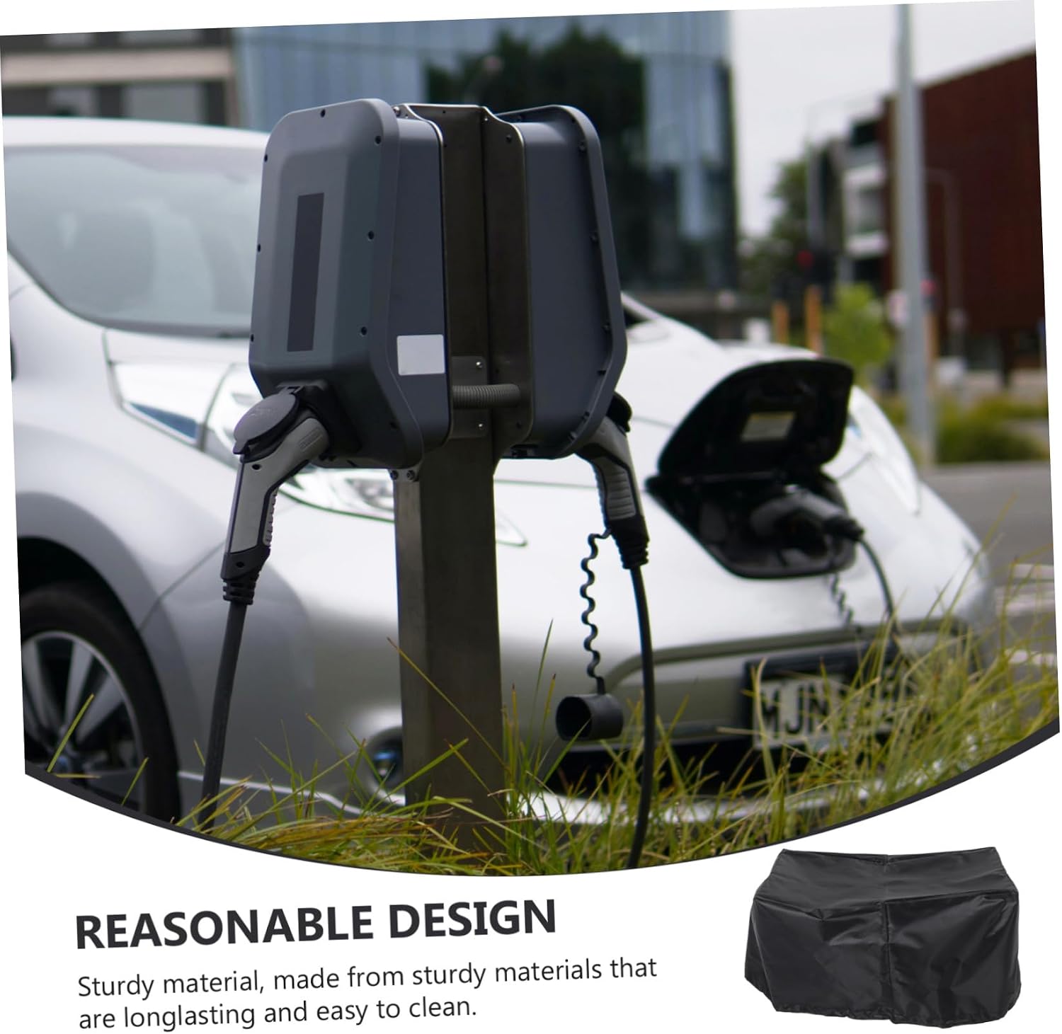 1 Pc EV Charger Cover Outdoor Waterproof 15.7x12.5 Inch Black Cloth Charging Station Guard Wall-Mounted Electric Vehicle Enclosure Box for TES·la Wall Connector Level 2 Car Port Protection