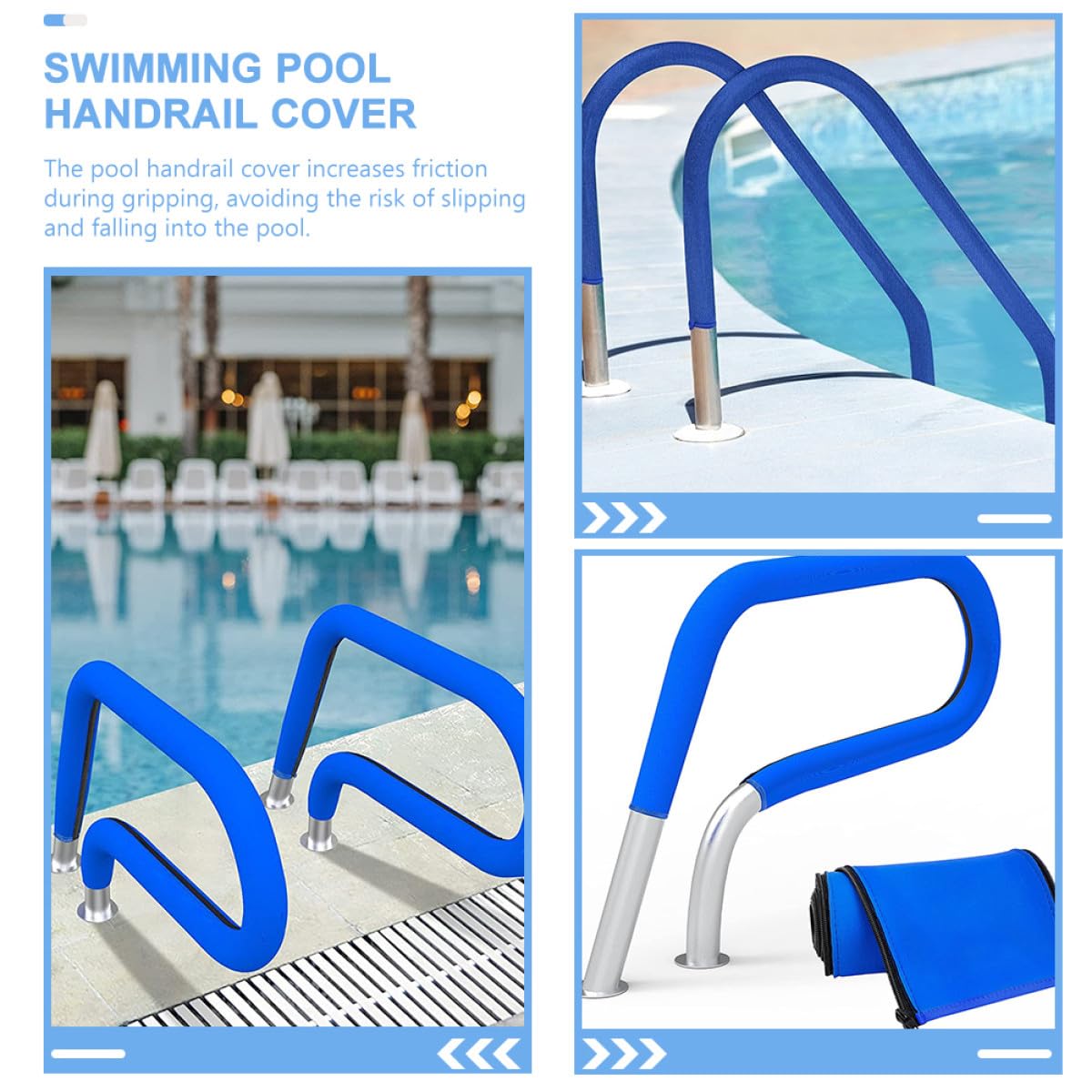 SHINEOFI Handlauf Überzug aus Neopren Verstellbare Pool Handlaufabdeckung mit Anti Rutsch Funktion für Schwimmbecken und Leiter als Poolhandlauf Hülle