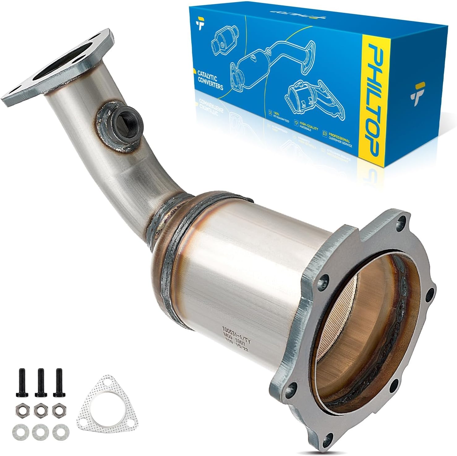 PHILTOP Catalytic Converter Direct Fits 2002-2006 Altima, 2003-2007 Murano, 2004-2008 Maxima, 2004-2006 Quest 3.5L 1pcs, Stainless Steel Shell 679507, Inlet/Outlet Catalyst (EPA Complaint)