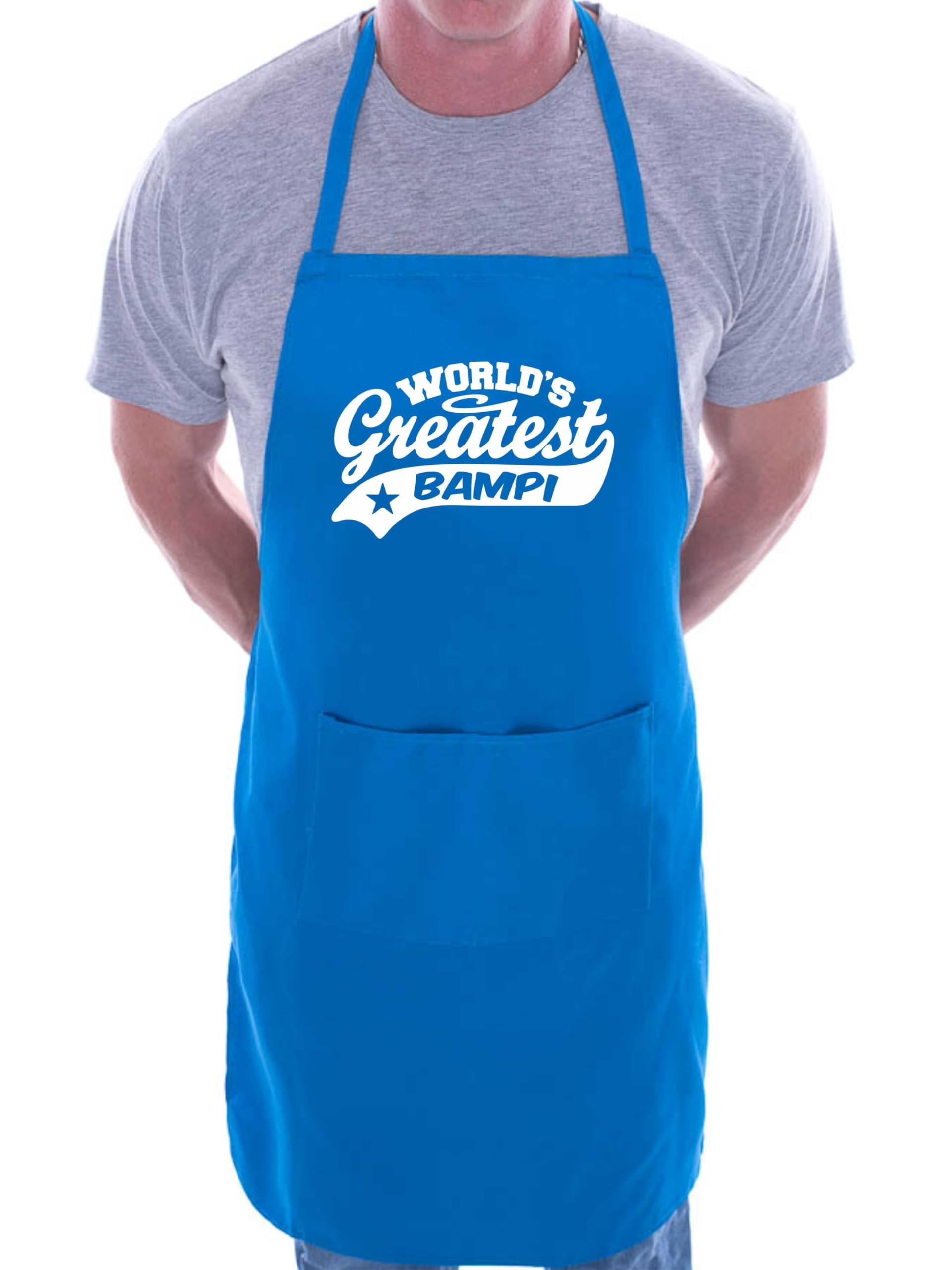 Print4U Apron Greatest Bampi Gift For Him Birthday Father's Day Present Blue