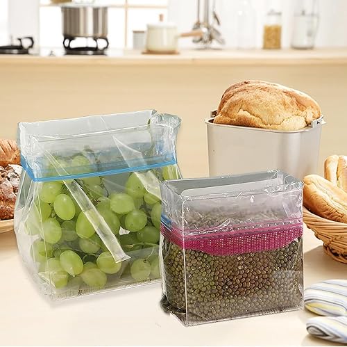 Miniatura 6 de Paquete de 2 soportes para bolsas Ziplock, soporte para bolsa de congelador, soporte para bolsa de almacenamiento de alimentos, soporte para bolsa