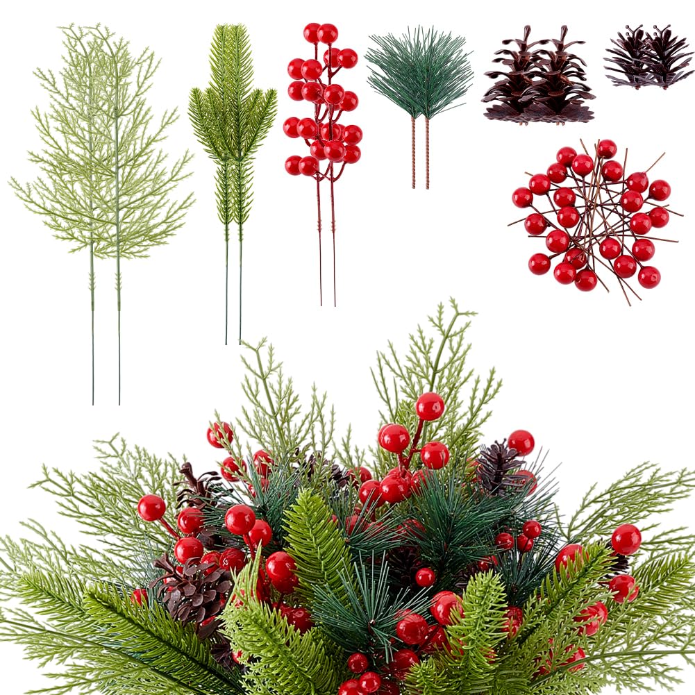 Arrangement floral de vacances : 160 branches de pin pour loisirs créatifs de Noël
