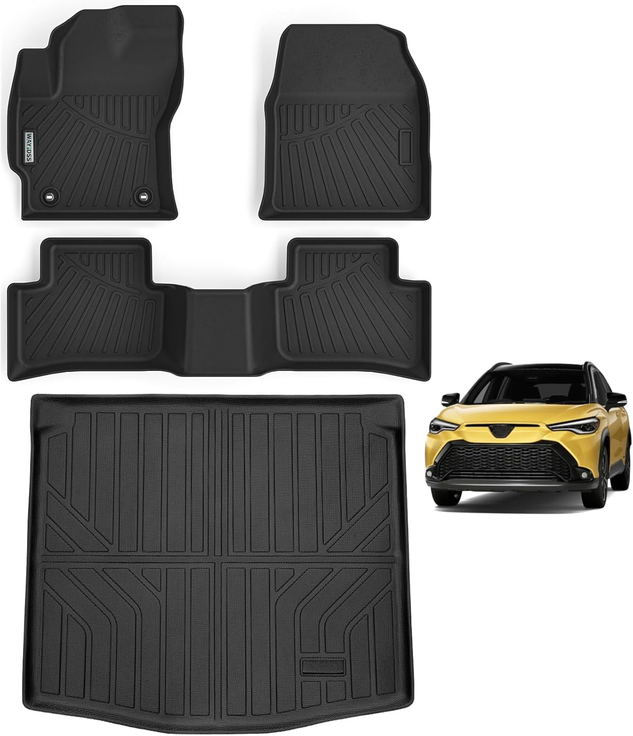 Floor Mats & Cargo Liners for Toyota Corolla Cross 2022 2023 2024 (Only Fit Fuel AWD)?TPE All Weather 2 Rows Car Floor Liners & Trunk mat Accessories (Not Fit for FWD Gas) Only Fit Fuel AWD?Non FWD Gas?