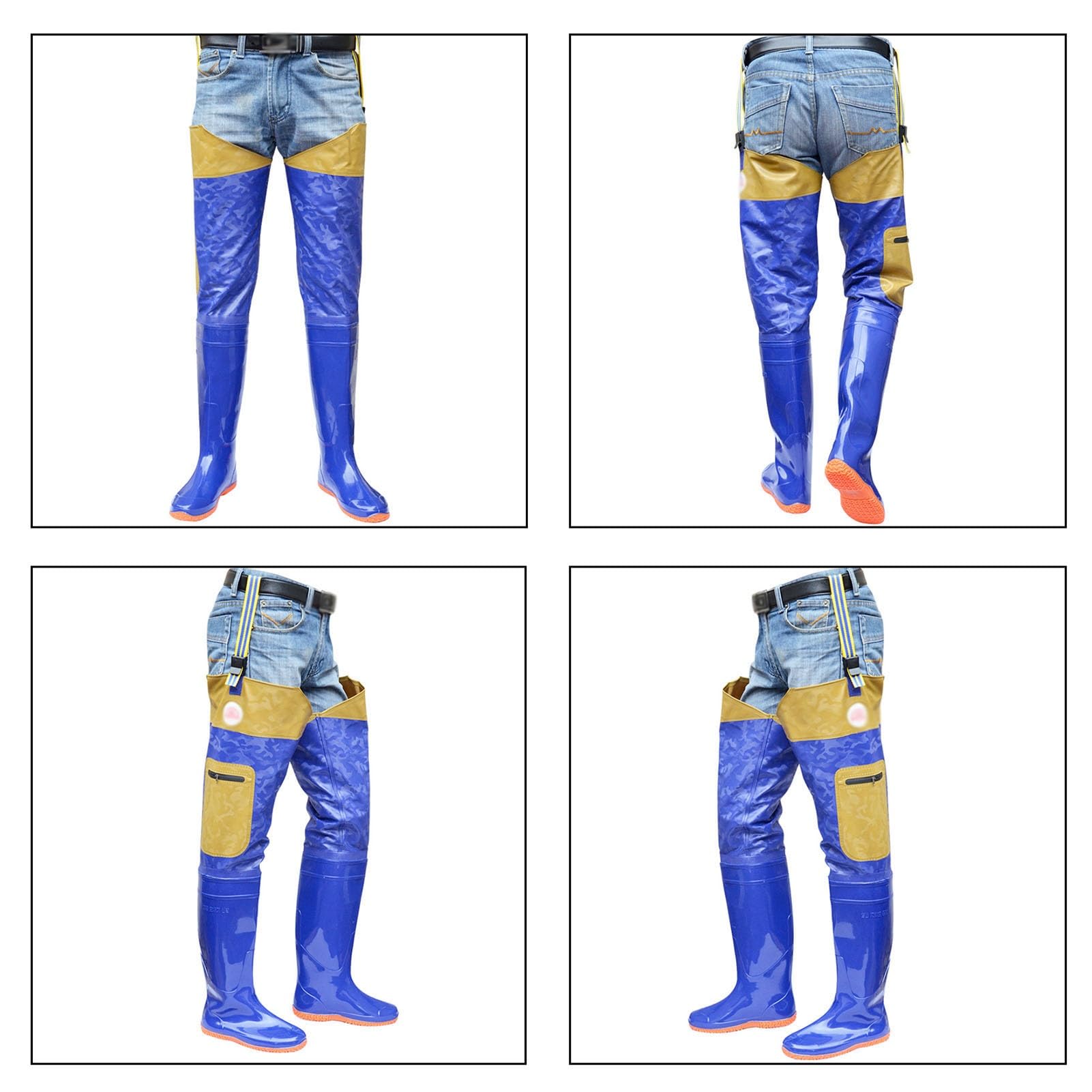 Vadeador Vadeador de Pesca Impermeable para Hombres y Mujeres, vadeador de Cadera de 80 Cm de Alto con Suela con Tacos para Pesca en Estanque y Barro(44 EU)