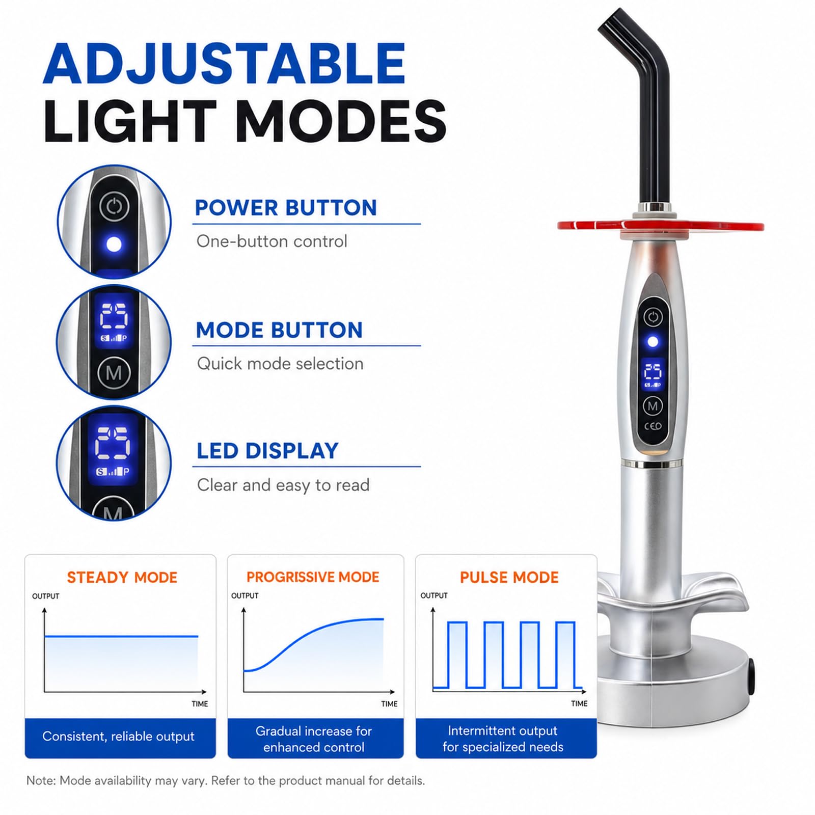 Kit de décoration Dentaire LED,Lampe LED pour Bijoux dentaires,Appareil polymérisation UV LED buccal,Modes d'intensité Variable(clignotement Puissant et progressif),Outil pour kit décoration