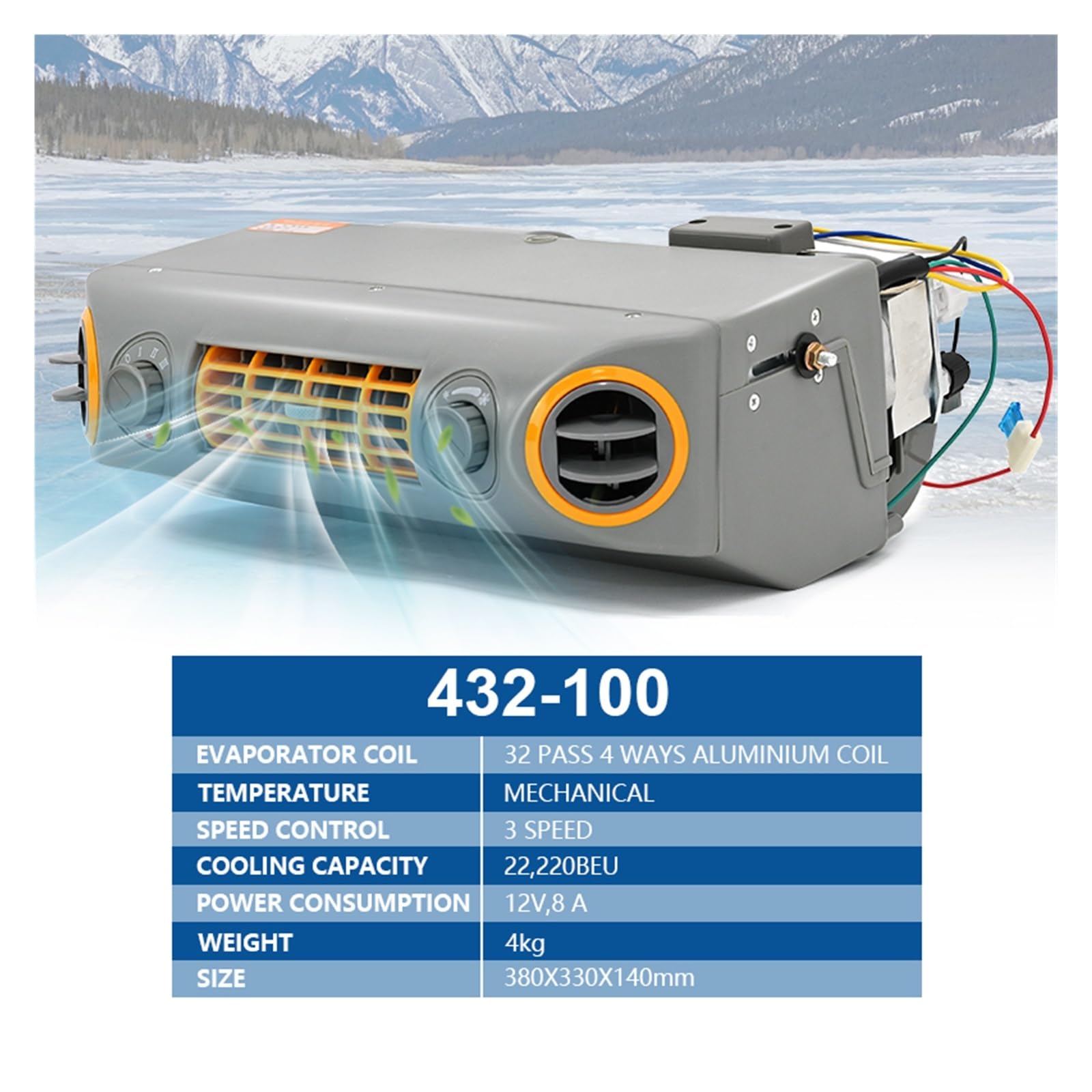 Sistema di climatizzazione Universale con compressore Elettrico 12V/24V for Camion e Camper(12V Cooling)