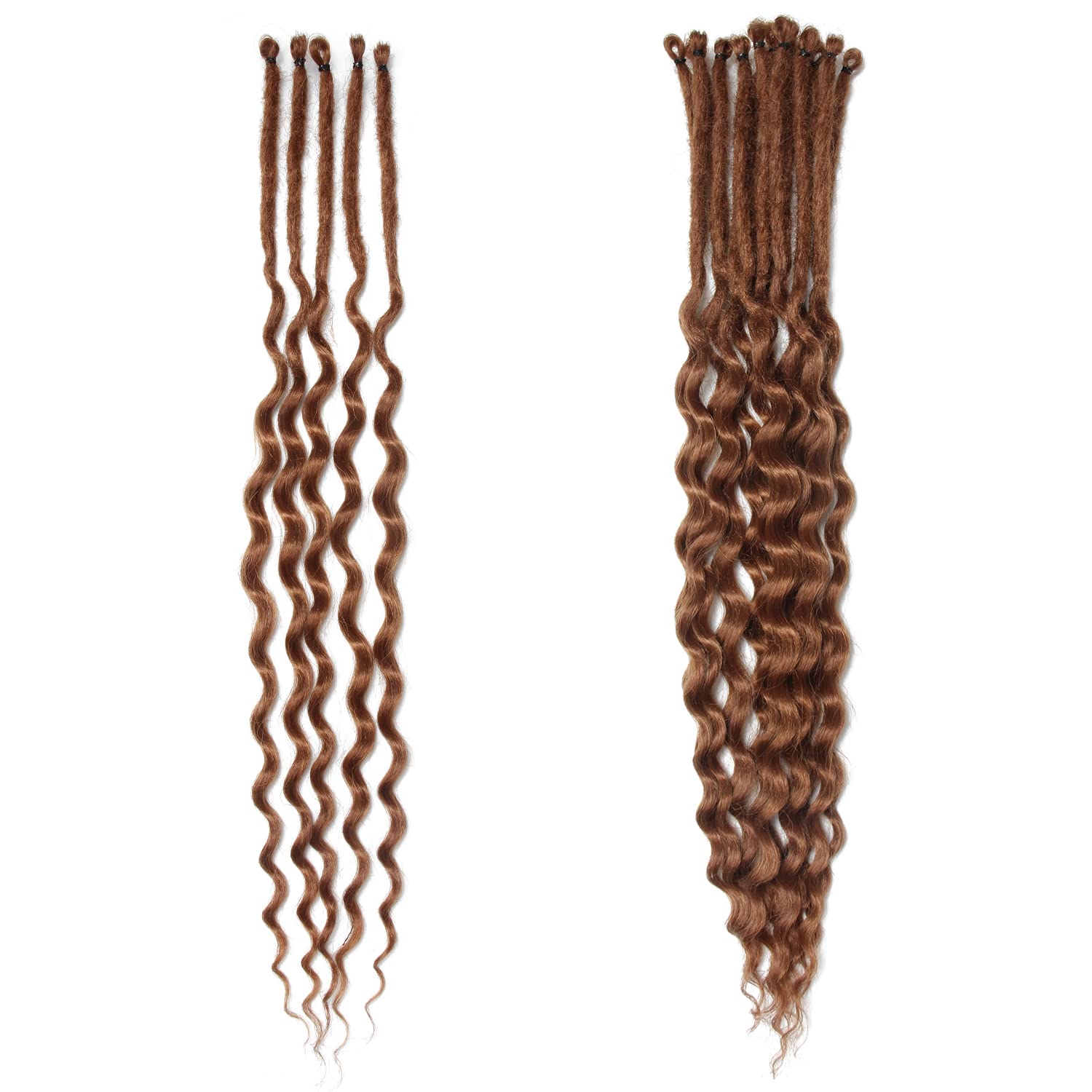 Curly Ends Thin 0.6 cm Dreadlock Extensions 20 Inch Synthetic Wavy Dreadlocks SE Dreadlocks Soft Pre-Twisted Dreads 15 Strands