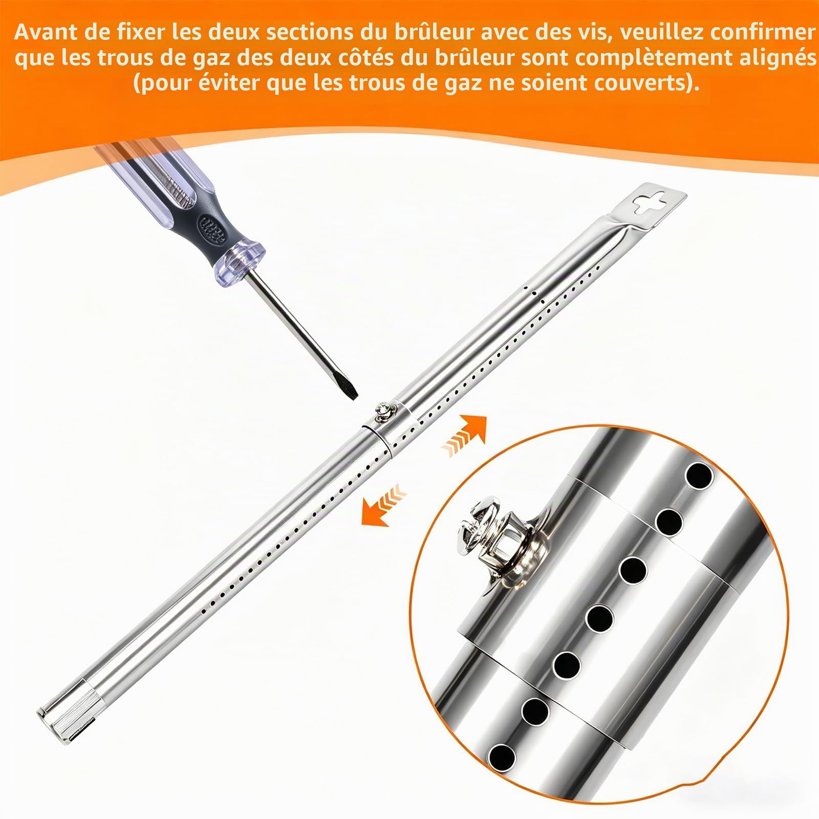 GFTIME 31-45cm Brûleur Universel Pièces détachées pour Landmann Triton 2, Enders Monroe, Tepro, Campingaz, Taino, Proficook, Barbecook, Brûleur Tubulaire Réglable, 3 pièces