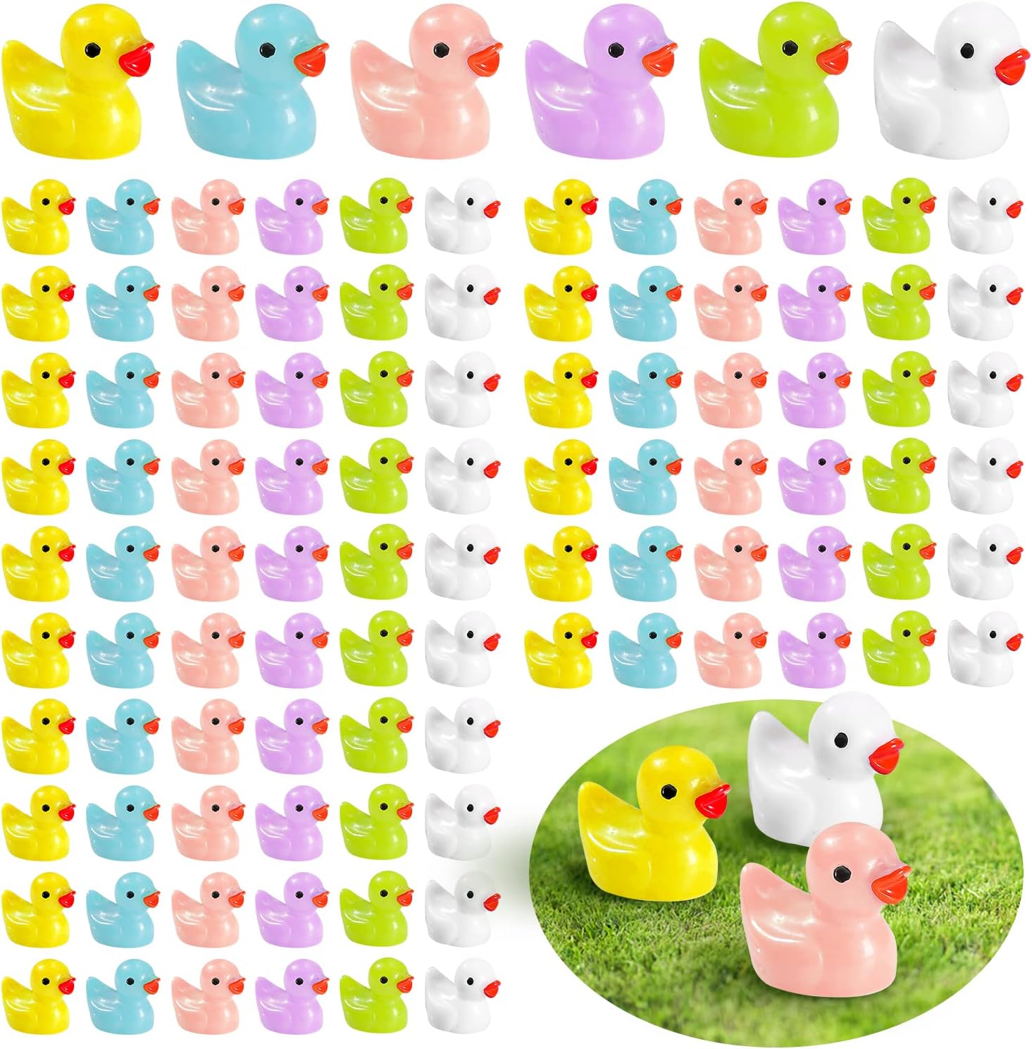 Lixstyea 120 Stück Leuchtende Mini Tierfiguren - Glow In The Dark Harz Tiere Für Aquarium & Deko