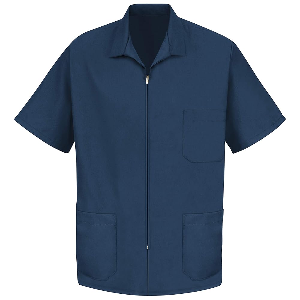 2022　Workers　 Navy Smock Mod Amazon.com: Red Kap Men's Zip-front Smock, Navy, Short